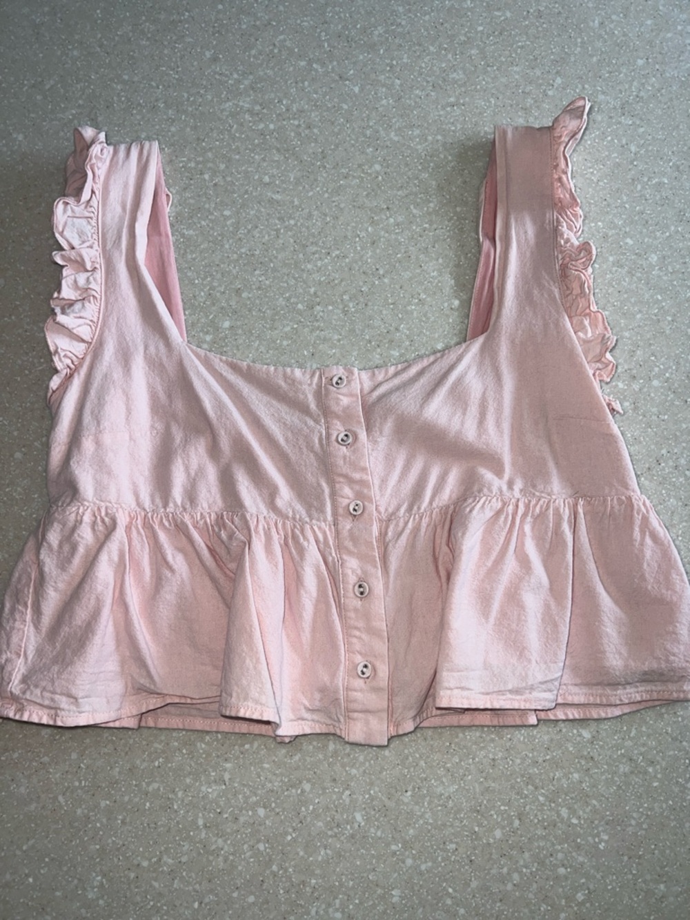 Showpo Pink Ruffle Button-Front Crop Top